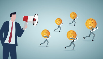 Human use AI technology to earn money.