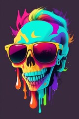 Colorful Dead Skull