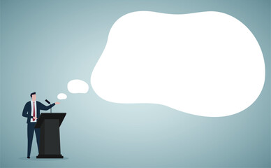 Presentation, speech concept. Message template.