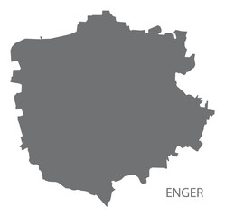 Enger German city map grey illustration silhouette shape