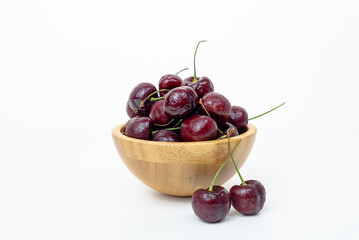 red sweet cherry isolated on white background