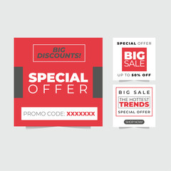 Sale and discount promotional poster illustration