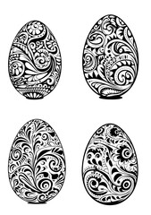 elements of Easter Egg Vector silhouette for designs