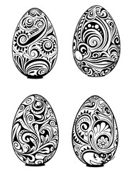 elements of Easter Egg Vector silhouette for designs
