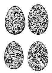 elements of Easter Egg Vector silhouette for designs