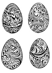 elements of Easter Egg Vector silhouette for designs