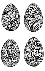 elements of Easter Egg Vector silhouette for designs