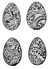 elements of Easter Egg Vector silhouette for designs
