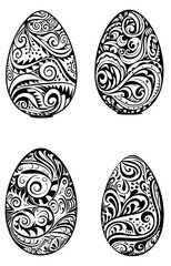 elements of Easter Egg Vector silhouette for designs