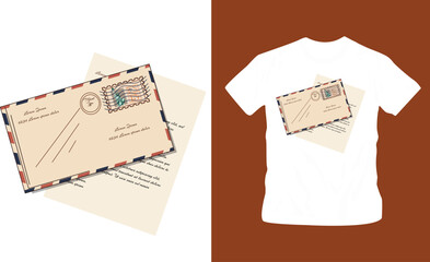 Nostalgic imagery from past of old paper document hand drawn shirt design editable template