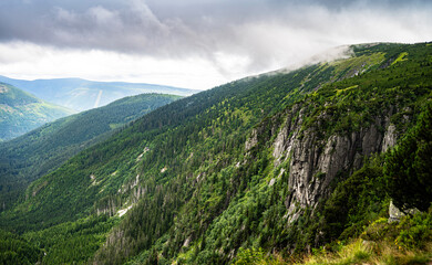 Labský důl, Pančavský vodopád, Krkonoše, Giant Mountains, Riesengebirge, Karkonosze, Dolina...