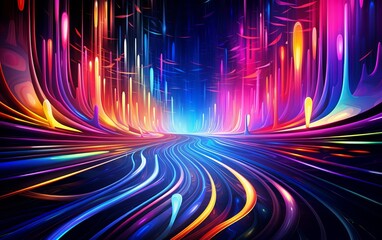 rainbow sludge artwork on dark woods