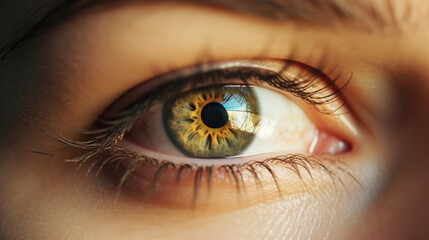 Fototapeta premium Close Up macro shot of an Eye detailed female eye-striking face