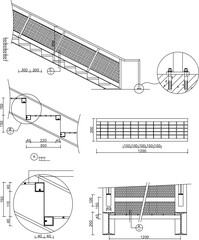 Home ladder technique detail illustration vector sketch