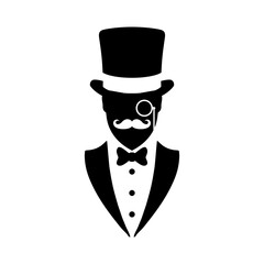 man, tuxedo, top hat, monocle, mustache, 