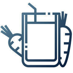 Carrot car gradient icon on white background