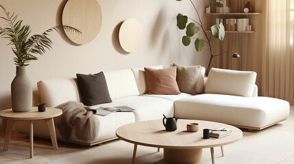 Modern Interior Design, 3D Render, 3D Illustration