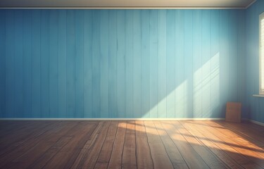 empty room with shadow and wood floor