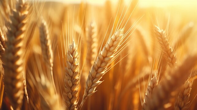 field of wheat in a sun day