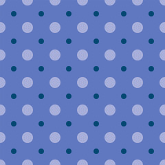 Seamless polka dot background pattern in shades of blue. Seamless circles for printing or clothing
