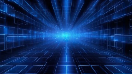Fototapeta premium Futuristic Blue Digital Grid background. Network Tec