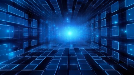 Futuristic Blue Digital Grid background. Network Tec