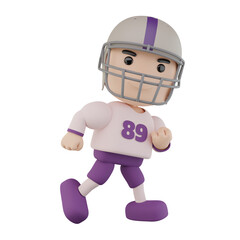 Virtual 3D representation of an American football player