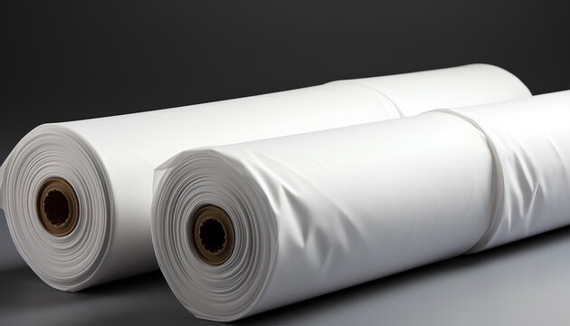White roll of fabric. Mockup for textiles.