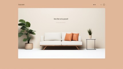 E-commerce website header in minimalist style. AI generated