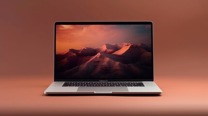 Laptop with a minimalist product detail page featuring. AI generated