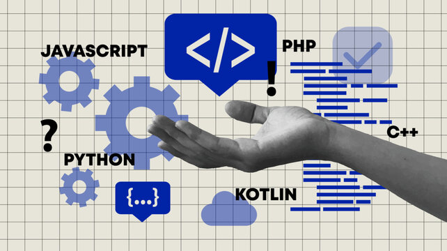 Vector illustration of web and app development, programming and coding. Creative concept for web banner, social media banner, business presentation, marketing material. 
