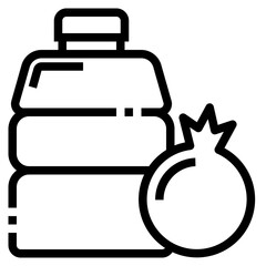 Pomegrandate outline icon on white background