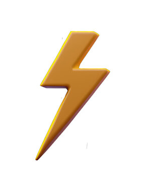 3d render of Lightning bolt icon