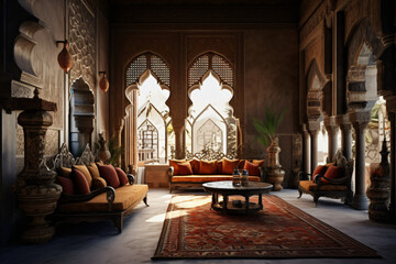 arabic house interior - obrazy, fototapety, plakaty