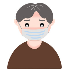 illustration of a person with a braw shirt, person in a mask