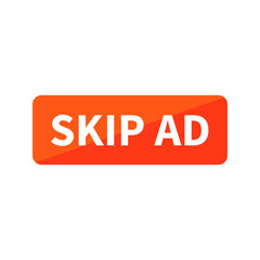 Skip Ad In Orange Rectangle Shape For Advertisement
