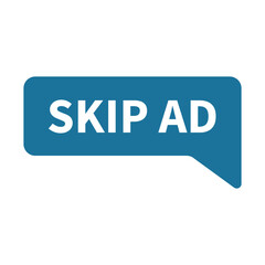 Skip Ad In Blue Rectangle Shape For Advertising
