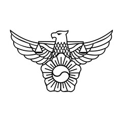 eagle with wings, Korean police badge   