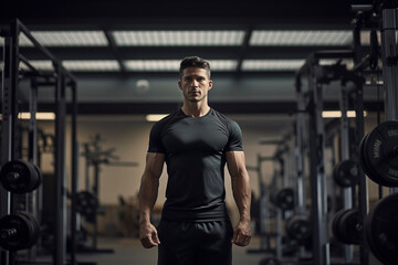 Portrait of strong fit and confident man