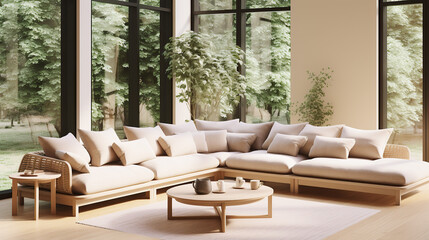 Fototapeta premium Modern Interior Design, 3D Render, 3D Illustration