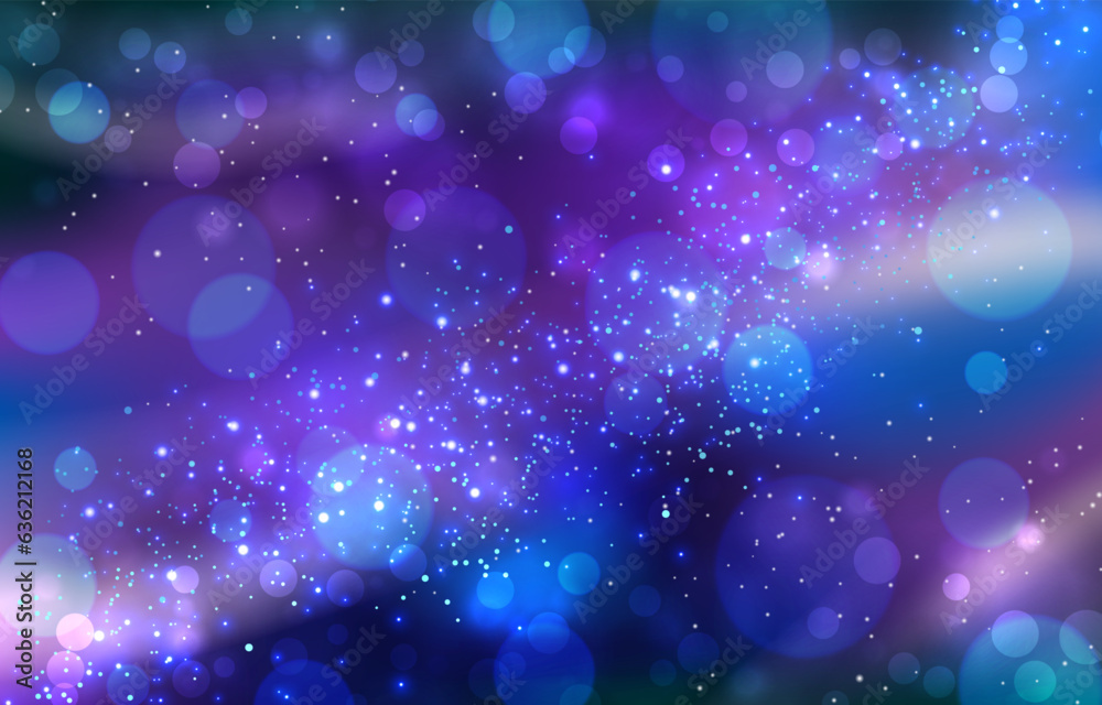 Wall mural sparkling bokeh with wave of lights background