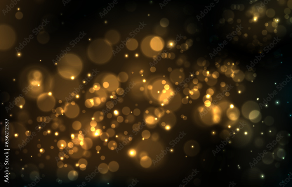 Wall mural sparkling bokeh with wave of lights background