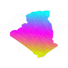 Algeria map in colorful halftone gradients. Future geometric patterns of lines abstract on white background. Vector illustration EPS10