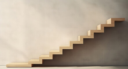 Naklejka premium unusual wooden steps with blocks