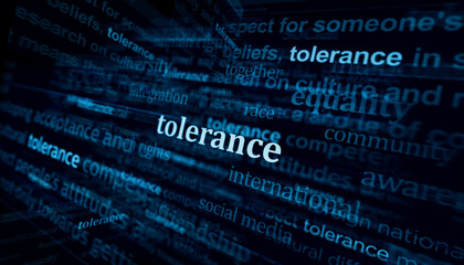 Tolerance equality respect headline titles media 3d illustration