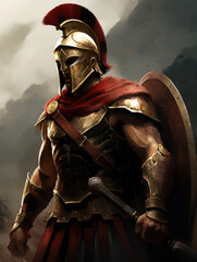 Roman warrior. Digital art.