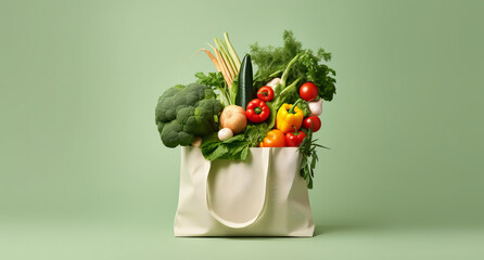 tote bag with fresh vegetables