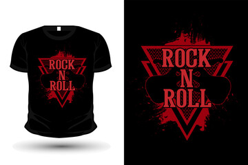 Rock and Roll Typography T Shirt Design