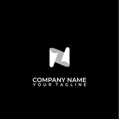 Letter N paper logo design vector.
