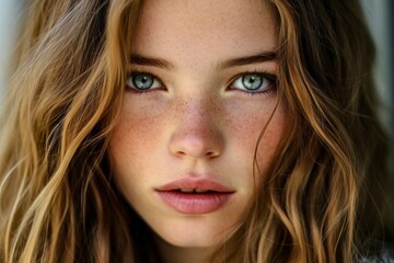 Captivating Close-up of a Beautiful Teenage Girl with Deep Gaze
